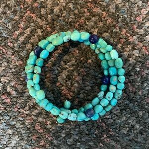 Gorgeous Turquoise stretchy and adjustable bracelet…has potato beads Fox mine 😍🥰